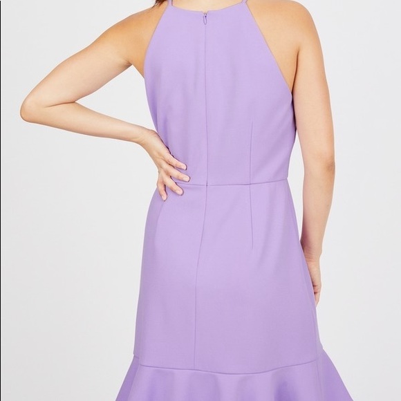 Donna Morgan Lavender Halter Ruffle Dress - Picture 4 of 12